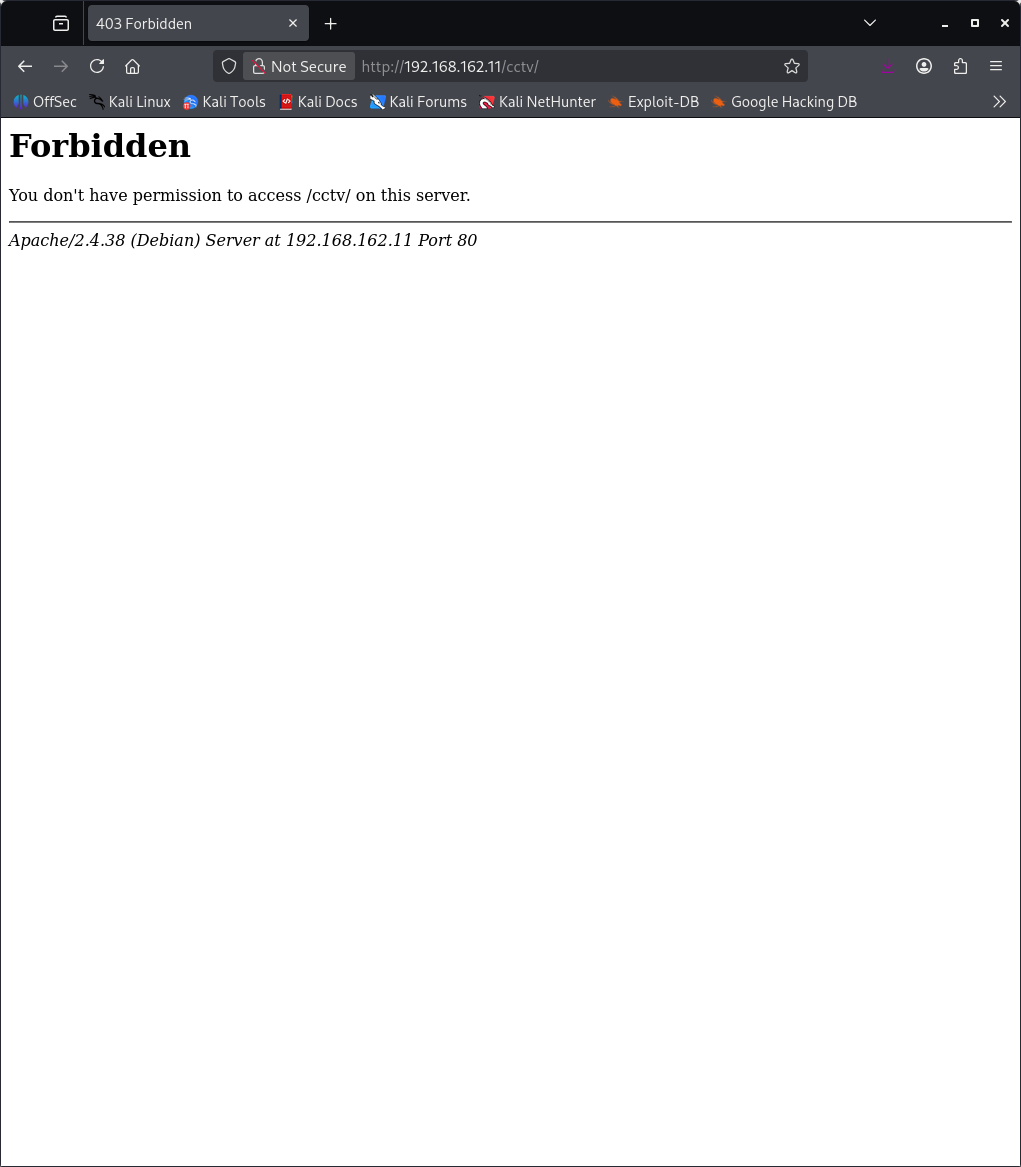 Forbidden access screenshot showing a access denied message